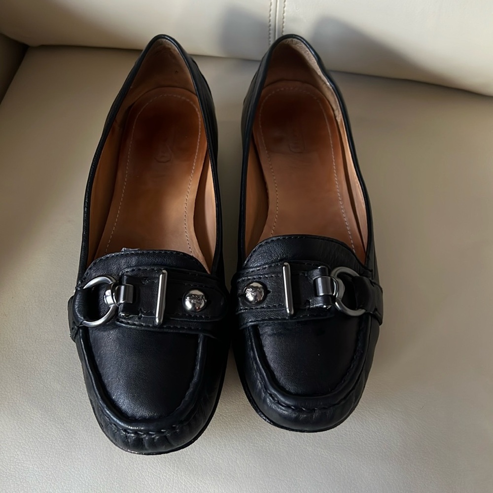 Coach Black Leather Flats. Sz. 8